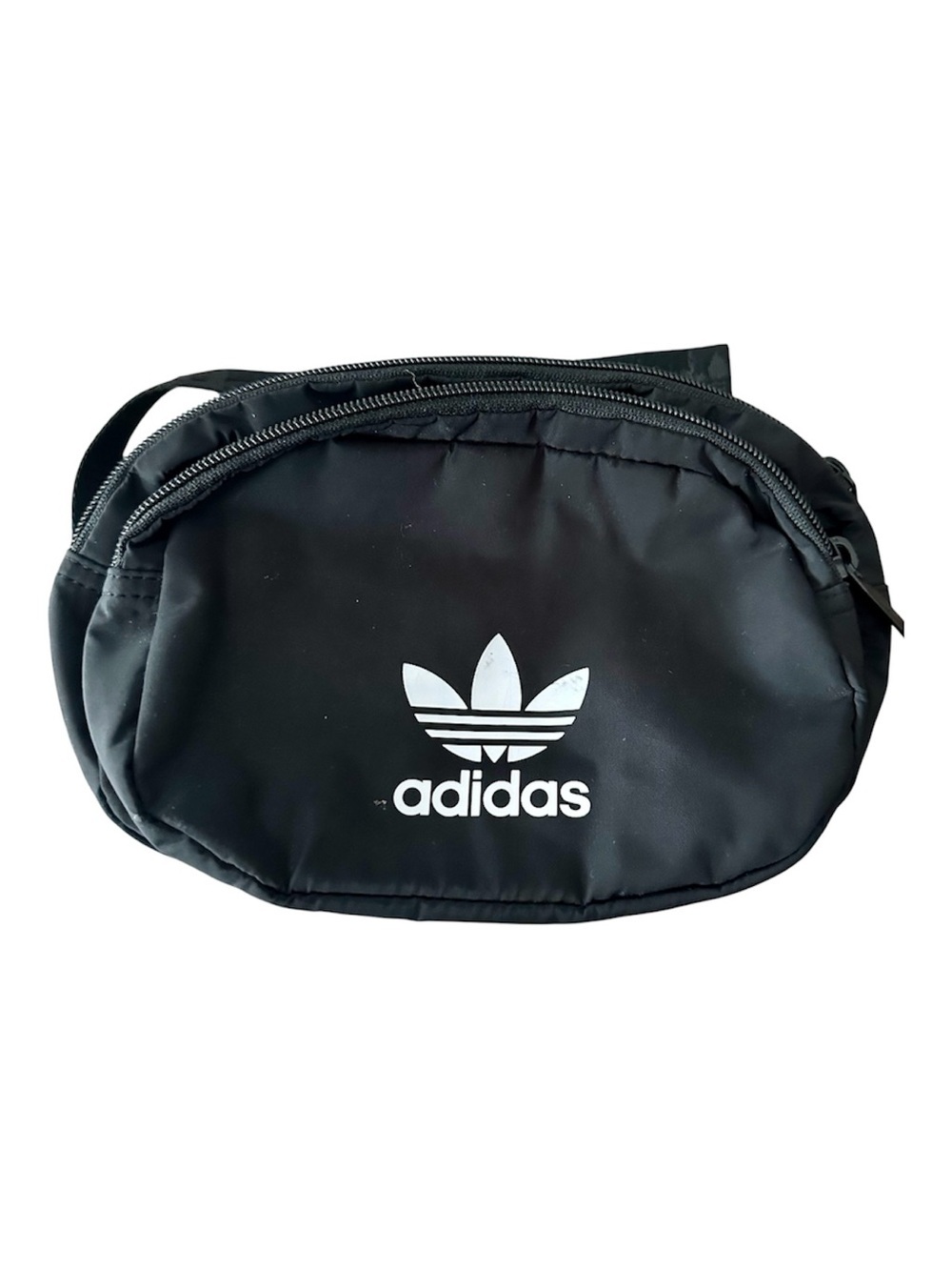 adidas Black Belt Bag with White Trefoil Logo Unisex